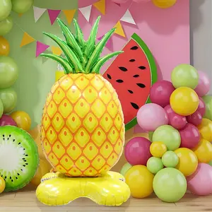 1pc, 61-Inch Oversized Pineapple-Shaped Base Foil Balloon - Perfect for Hawaiian-Style Weddings, Summer Beach Birthday Party Decorations, And Hawaiian-Themed Party Supplies