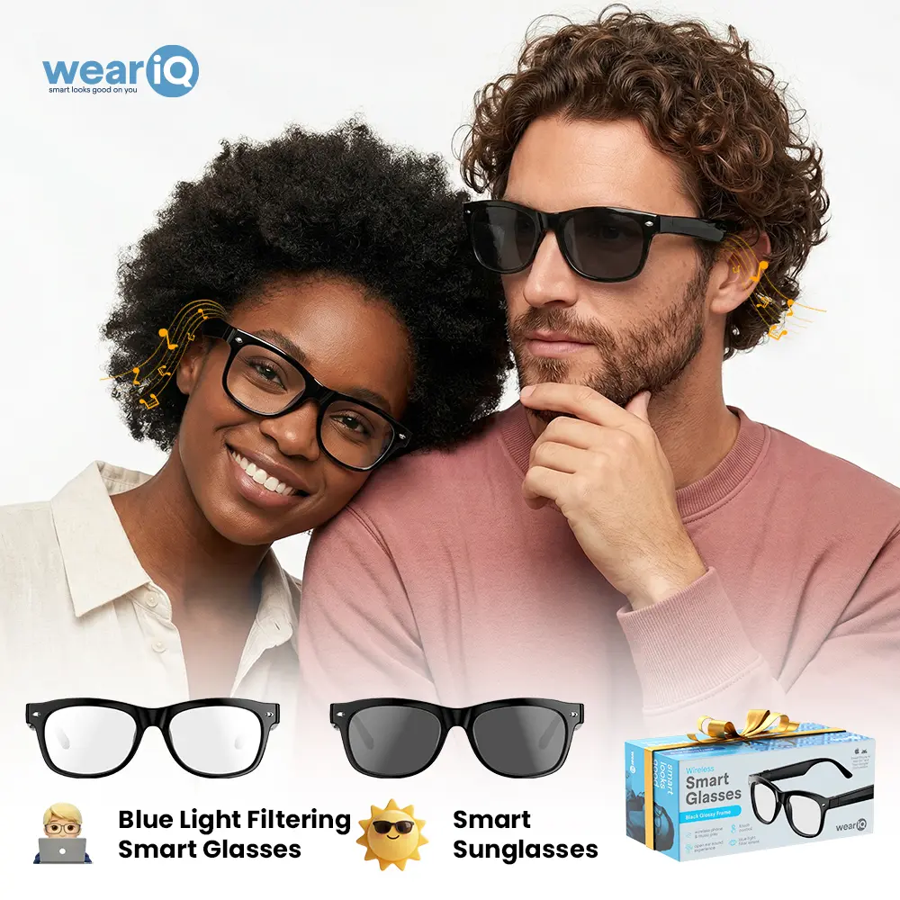 Aruaflux AI Smart Audio Bluetooth Glasses:Blue Light Blocking+PolarizedLenses,Sport Smart Glasses,Real-time AI Translation Supported,HD Calling&10H Music, Built-in Mic/Speakers, Wireless Smartglasses,For Sports&Travel,Digital Eye StrainRelief,Driving,Work