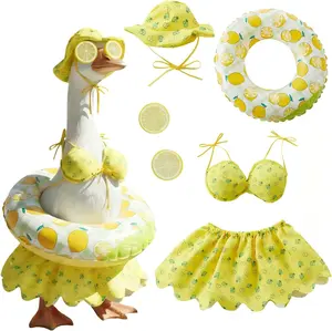 Hawaiian Porch Goose Outfit Bikini for 23Inch Porch Goose Courtyard Goose Outfits Statue Patio Garden Decoration Cute Porch Goose Clothes Home Decor Housewarming Gift