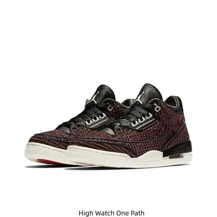 Black Red Woven Fabric Mid Top Jordan Casual Sneakers Black Leather Collar Black Jumpman Logo Air Cushion Off White Rubber Outsole Daily Walking Trainers for Men Women Street Fashion