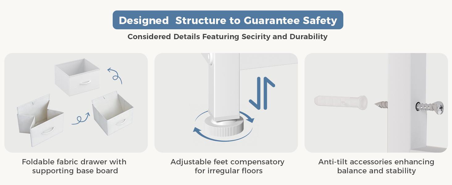 5 Drawer Fabric Dresser, 2-Tier Shelf Storage Chest, Storage Cabinet for Bedroom, Hallway, Entryway, White 5 Drawer Fabric Dresser, 2-Tier Shelf Storage Chest, Storage Cabinet for Bedroom, Hallway, Entryway, White