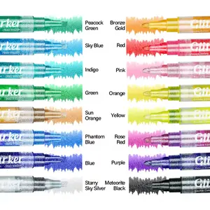 16-Color Double Line Outline Markers, 8 Pack of Shimmer Outline Marker Pen Set with Metallic & Glitter Effects, Self-Outline Shimmer Markers for Card Making, DIY Art, and Doodling – Perfect for Kids & Adults