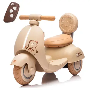12V Kids Ride On Electric Motorcycle,Toddler Scooter W/Parents Control,Three-Wheel Stable Design,Special Wooden Handle,Smoother Output and Slow Start&Stop,More Suitable For 1-3 Years BABY's First Toy.