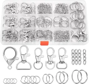 PAXCOO 300PCS Keychain Making Kit, Keychain Craft Supplies Including Key Chain Clips, Lanyard Snap Hooks, Key Rings and Jump Rings for Key Chain Making, Purse Making, Lanyard Making