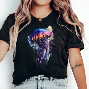 Jellyfish Vibrant Color Shirt | Jellyfish Gift | Ocean Lover Gift | Ocean Animal Shirt | Marine Life Shirt | Ocean Psychedelic T Shirt