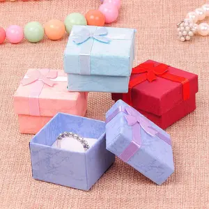 12pcs Jewel Boxes with Bow Sealing Design, Elegant Paper Gift Boxes for Rings, Earrings, Pins, Christmas, Weddings, Birthdays, Party Supplies, Exquisite Gift Box