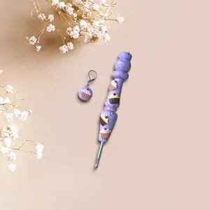 Polymer clay cupcake slice dessert food crochet hook / cupcake crochet hook / clay cup cake crochet hook knitting accessory