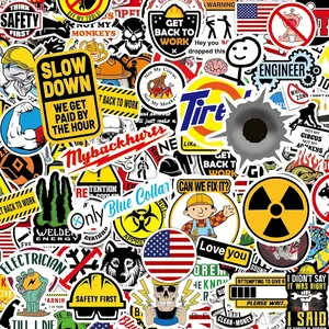 150 PCS Funny Hard Hat Stickers for Adults, Blue Collar Gifts Hardhat Sticker, Waterproof Vinyl Hard Hat Accessories Stickers for Helmet, Water Bottle, Laptop, Tool Box, Cars