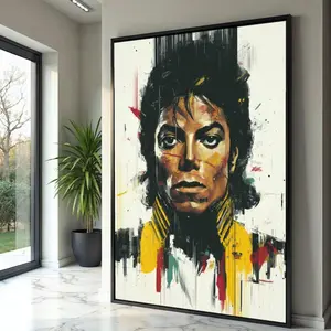 Michael Jackson Wall Art, Iconic Pop Legend Abstract  Modern Music Art Print, Urban Style Decor
