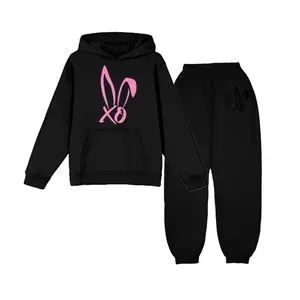 Bunnie Xo Black Logo Hoodie Sweatsuit Set