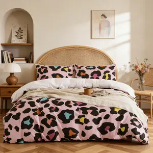 Leopard Print Bedding Set, Colorful Sahara Style, Soft Comfortable Fabric, Perfect Gift for Girls/women, Ideal for Bedroom Decor