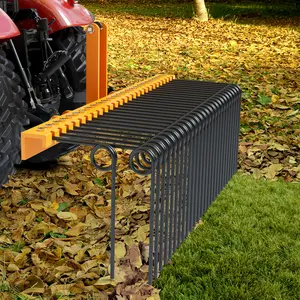 60 Inch Pine Straw Needle Rake, 3 Point Tractor Rake, Heavy Steel Durable Powder Coated Steel Spring Landscape Rake Fit,Tractor Attachments for Leaves Straw Grass Attach to Cat 0 Cat 1, Orange