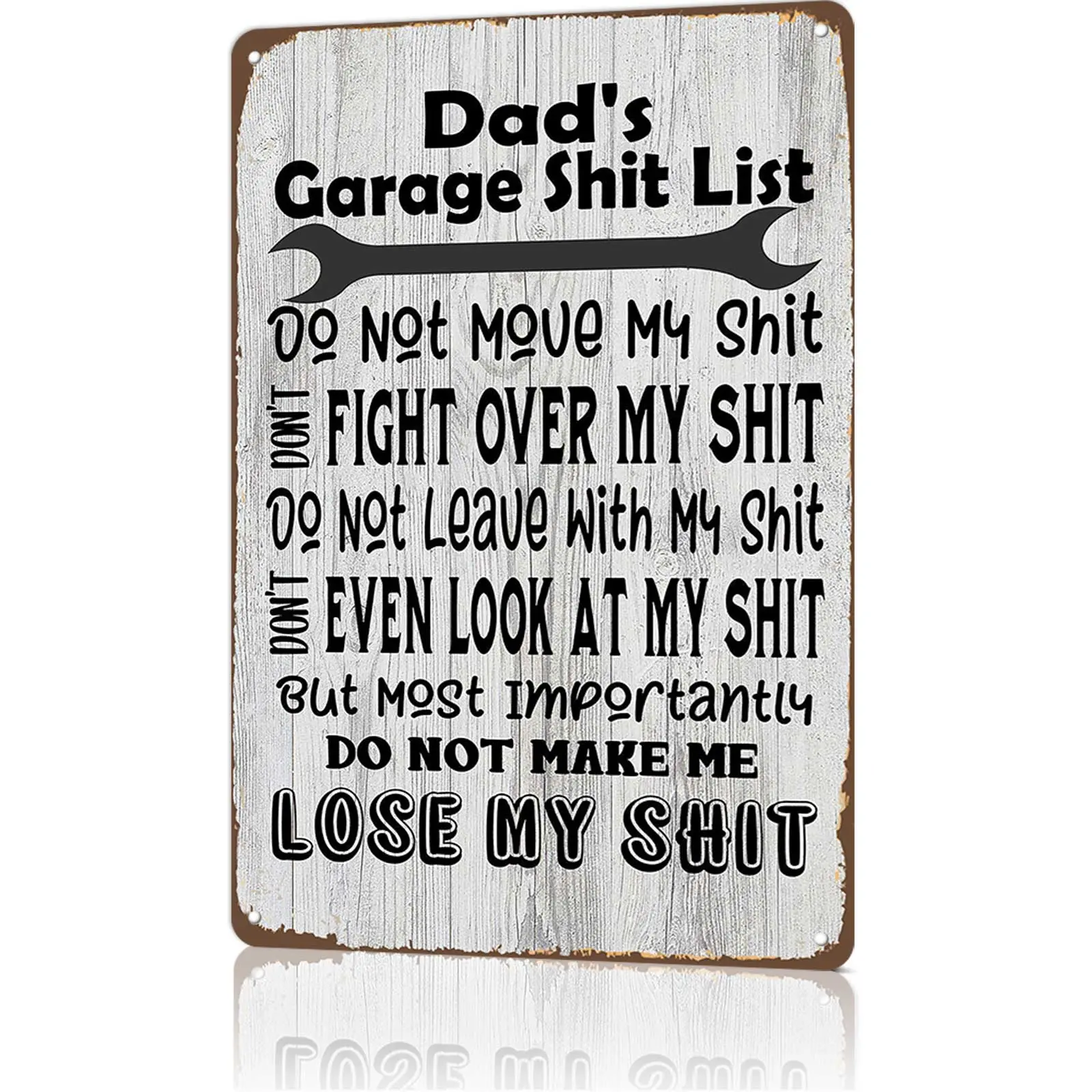 Classic Vintage Aluminium Wall Plaque - 12x8 in Dad's List Decorative Wall Signage, Vintage Garage Sign, Unique Gifts for Man, Father's Day Home Decor Accessory