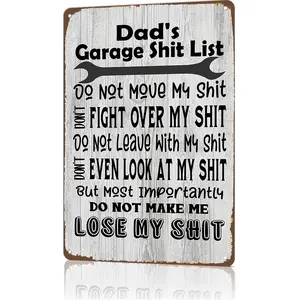 Vintage Metal Sign 'Dad'S List' For Garage, Bedroom, For Man Cave - Funny Novelty Gift For Dads & Men, Home Decoration 12x8 Inch