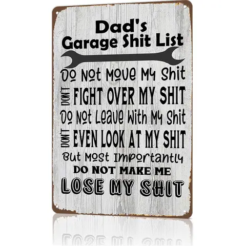 Durable Retro Aluminum Wall Metal Plaque - 12x8 in Decorative Hangable Sign for Dads, Adults, Garage Decor, Sohochic Home Accessory