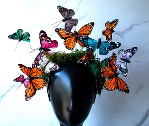 Monarch Butterfly Headpiece: Surrealist Cottagecore Crown