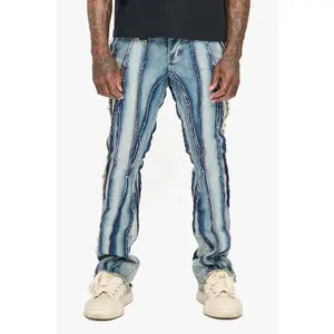 Twisted Stacked Denim Blue Wash