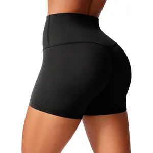 Womens 8"/ 3" Biker Shorts Yoga Workout High Waist Gym Cycling Running Spandex Volleyball Shorts with Pocket