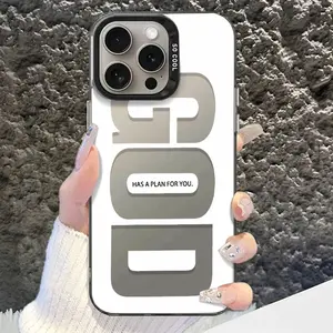 GOD Pattern Fashion TPU Laser Craft Phone Case for iPhone 17 16 15 14 13 12 11 Anti-Drop Protection Cover Protective Cyk29M73405-Black Shockproof Protector Smartphone Casing - Cellphone, Accessories, Devices