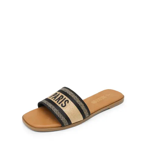 DREAM PAIRS Women's Classic Square Toe Wedge Sandals - Soft Bottom Fabric Footwear, 4mm Padded Footbed, Breezy Design, Casual Outings Option, Flat Shoe Alternative