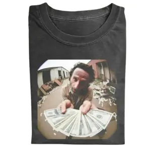 The Walking Dead Vintage Graphic Tee, Rick Grimes Dollar Meme Shirt, Unisex Funny Cringe Dumb T-Shirt, Menswear Womenswear Streetwear, Gift for Men, Gift for Women, Crew Neck T-shirt, Trending T-shirt