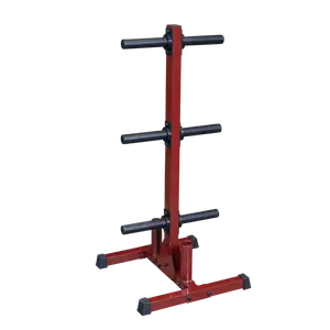Fitness Olympic Plate Tree and Barbell Holder, Heavy Duty Weight Storage for Home Gym Use