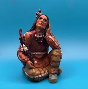 Indian chief sitting statue 6 inch