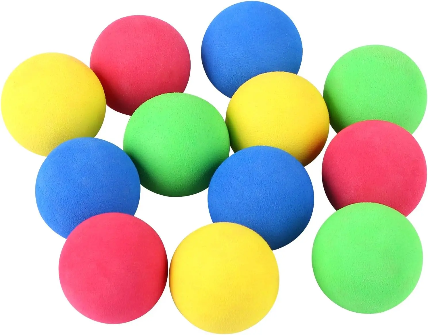 12-Pack BPA-Free High-Quality Foam Balls, 1.57 in Diameter, Compact Lightweight Mini Assorted Colors Sponge Balls for 3-4 Years Kids with Small Hands, Easy-to-Carry Party & Birthday Supplies