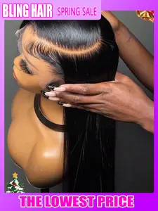 Bling Hair Brazilian 34 36 Inch Bone Straight 13x4 13x6 HD Lace Front Human Hair Wigs Smooth Lace Frontal Human Hair Wig For Women Pre Plucked 180 Density TikTokShopHolidayHaul