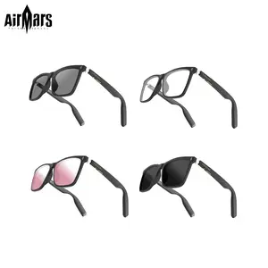 AirMars SG8 cool rapper rap smart glasses Bluetooth wireless call noise reduction music game anti-blue light outdoor portable glasses Headphone Audio Wearable Black smart glasses bluetooth glasses smart glasses camera