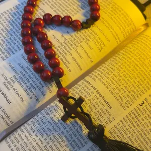 33-Bead Wooden Orthodox Prayer Rope – Komboskini with Cross and Tassel (Homemade and Made-to-order)