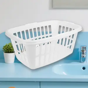 1.5 Bushel Laundry Basket White - Heavy-Duty Laundry Hamper, for Bedroom, Brightroom