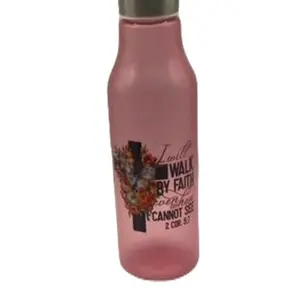 PLASTIC WATER BOTTLE  ( PINK  /  WHITE  )