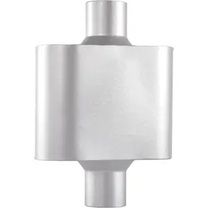 Performance Automotive Exhaust Muffler, Single Chamber center in/center out, silver (3")