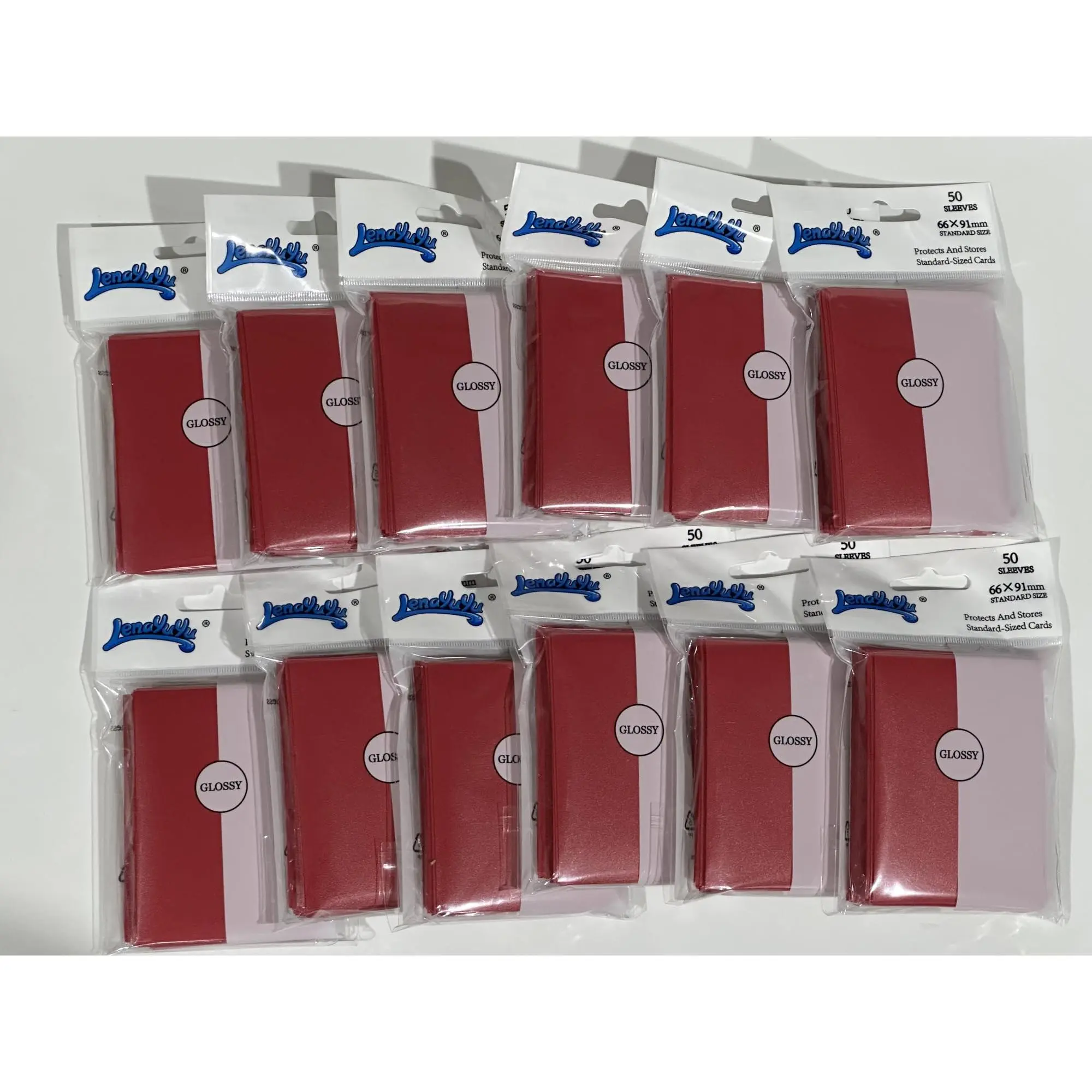 Red Gloss Card Sleeves for MTG, 600 Pieces Perfect Fit Standard Card for Trading Card，Sports Cards，Baseball Cards，TCG Card，Protector for Mini Photo, Sturdy and Nice Shuffling