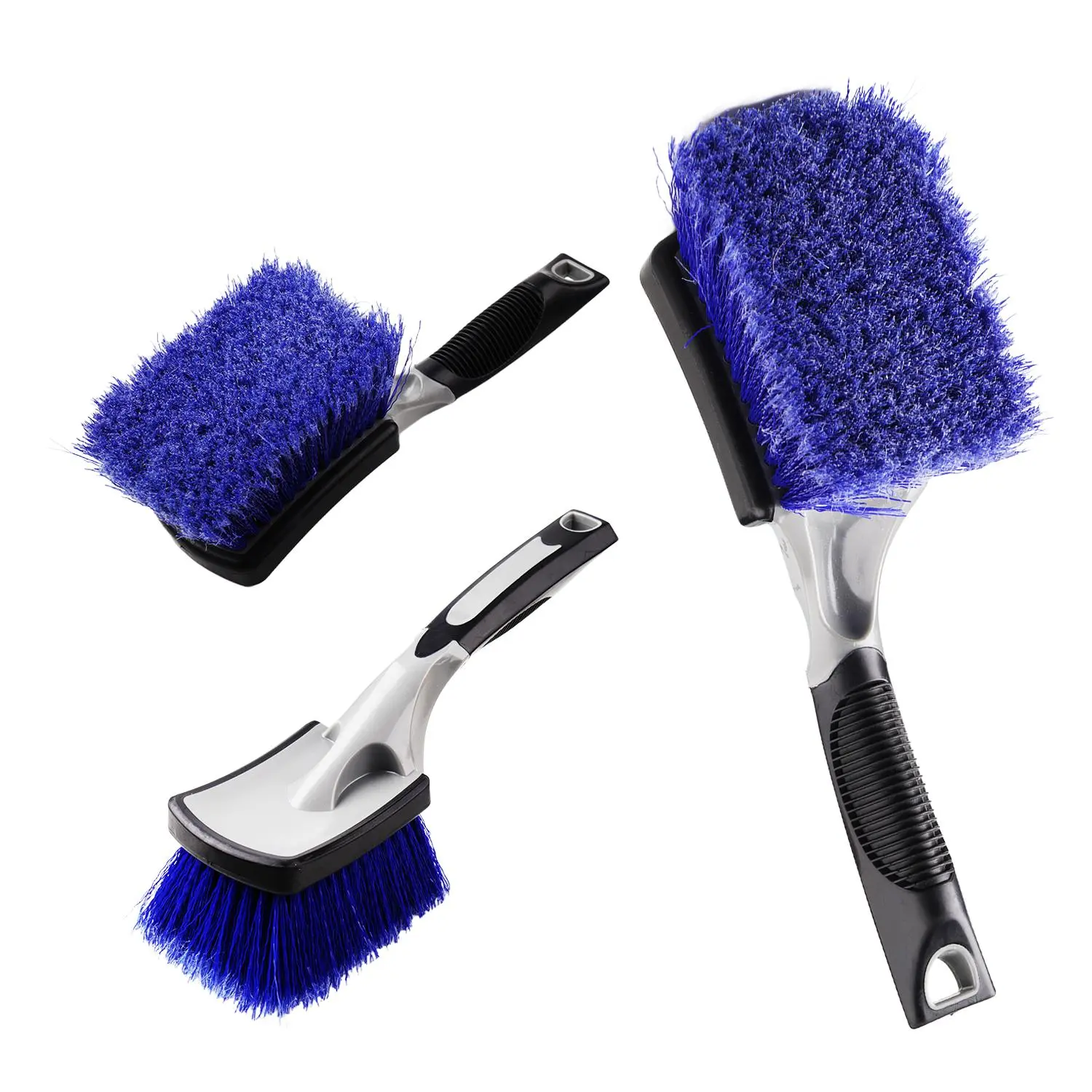 Scratch-Free Wheel & Tire Brush, Ergonomic Detailing Scrub Brush for Car Rims, Alloys & Floor Mats, Moderate Firm Bristles Car Wash Tool duster glass microfiber cleaning professional wash accessory kit