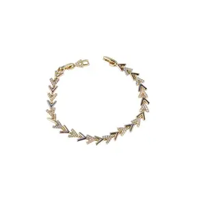 Bracelet Arrow Design 3 Tone Gold Plated 7 to 7.5 inch Elegant