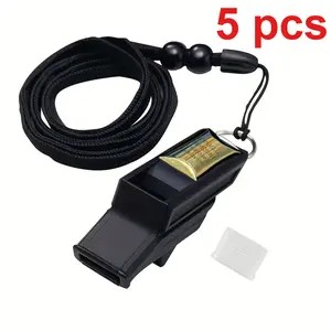 5 Multifunctional Professional Referee Whistles with Lanyard, Sports Competition Referee Whistle, School Sports, Emergency Situations