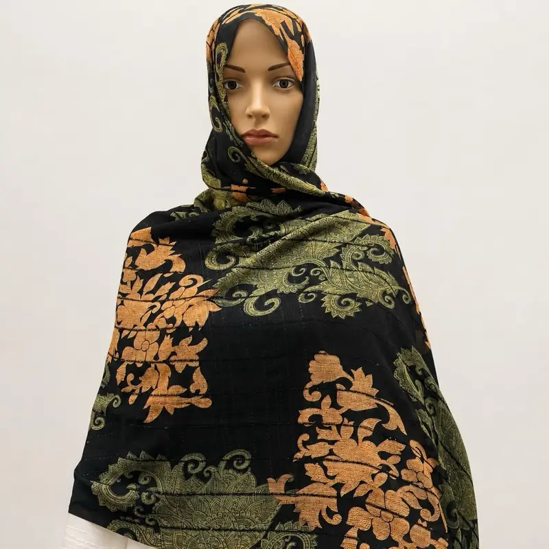 Lady's Lightweight Modest Green Fashionable Scarf - Soft Warm Shawl for Female Fashion Accessories