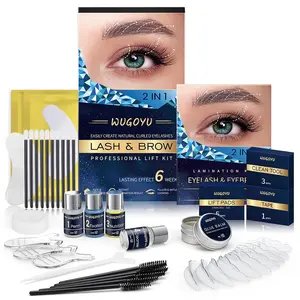 Professional 2 in 1 Lash Lift & Eyebrow Lamination Perm Kit, Upgraded Glue Lasting Effect 6 Weeks, Suitable for Salon & Home Use
