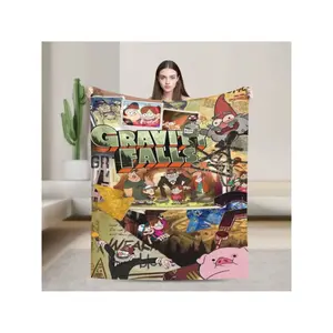 Ultra-Soft Flannel Blanket, Gravity Falls Cartoon Lightweight Throw Blanket For Dorms, Naps, Living Room,Or Travel, All-Season