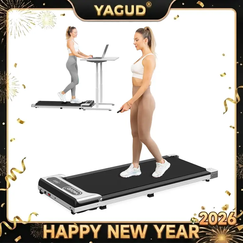 YAGUD Walking Pad with Remote Control, LED Display, 2 in 1 Under Desk Treadmill for Small Spaces,Portable for Home/Office