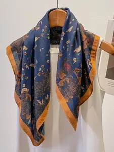 Women's Plant Print Scarf, Fashionable Versatile Shawl, Warm Neck Protector, Stylish Accessory for Cold Weather