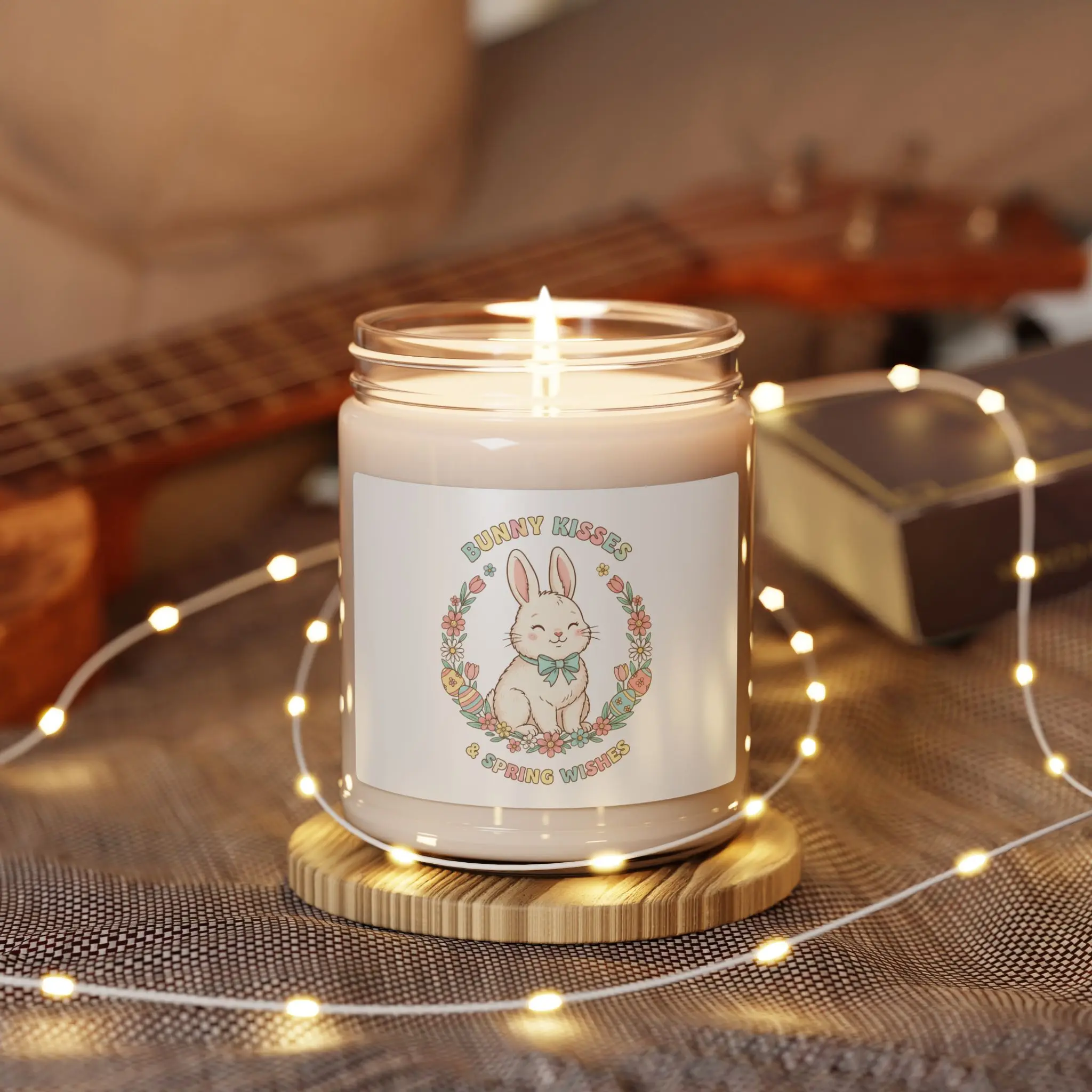 Vintage Easter Bunny Candle | Scented Soy, Pastel Spring Cottagecore