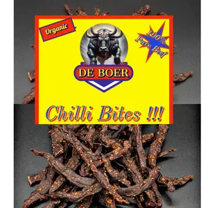 De Boer Organic Beef Chili Bites Dried Meat Snack jerky