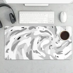 Black and white vortex pattern gaming mouse pad, with anti slip base, suitable for computers, laptops and desks. An excellent gift for gamers.