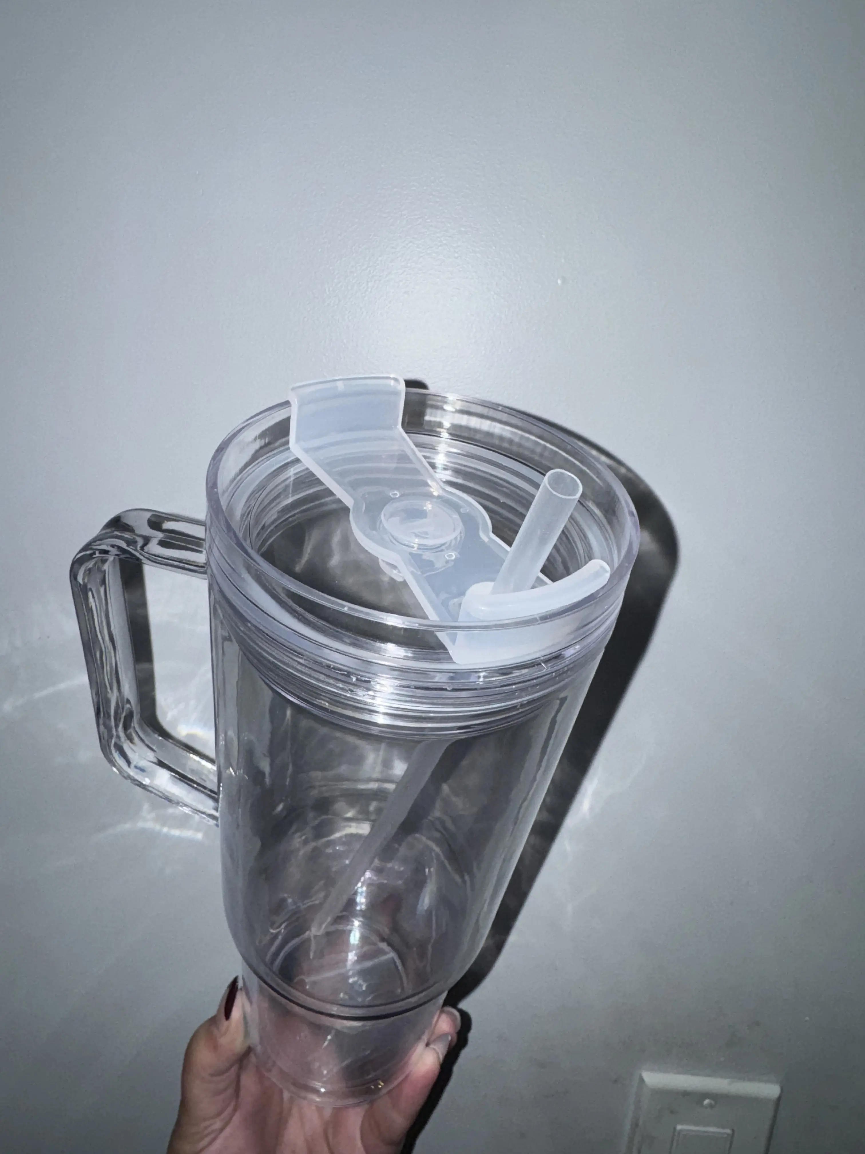  40 Ounce Snow Globe Tumblr - Clear Plastic Tumbler with Handle for Beverages fully customized cups 
