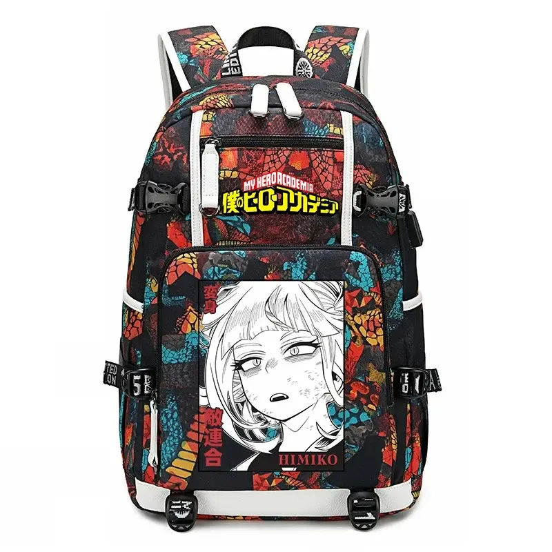 My Hero Academia Anime Print School Backpack Large Capacity Unisex Bookbag for Boys Girls Travel Casual Daypack