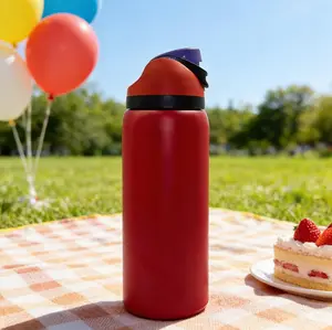 Red Water bottle 32oz, 945ML, freesip,with straw,heatpreservation time more than 24 hours, cold and hot watercan be insulated, can make coffee, frozen drinks,,exquisite workmanship, suitable for camping, work,indoor and Outdoor use. Stainless Steel Tumble