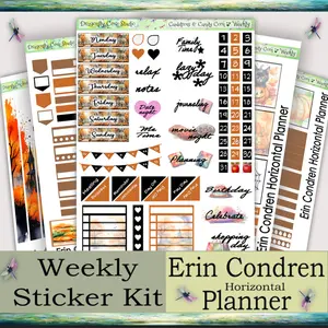 Erin Condren Horizontal Weekly Cauldrons & Candy Corn Planner Sticker Kit